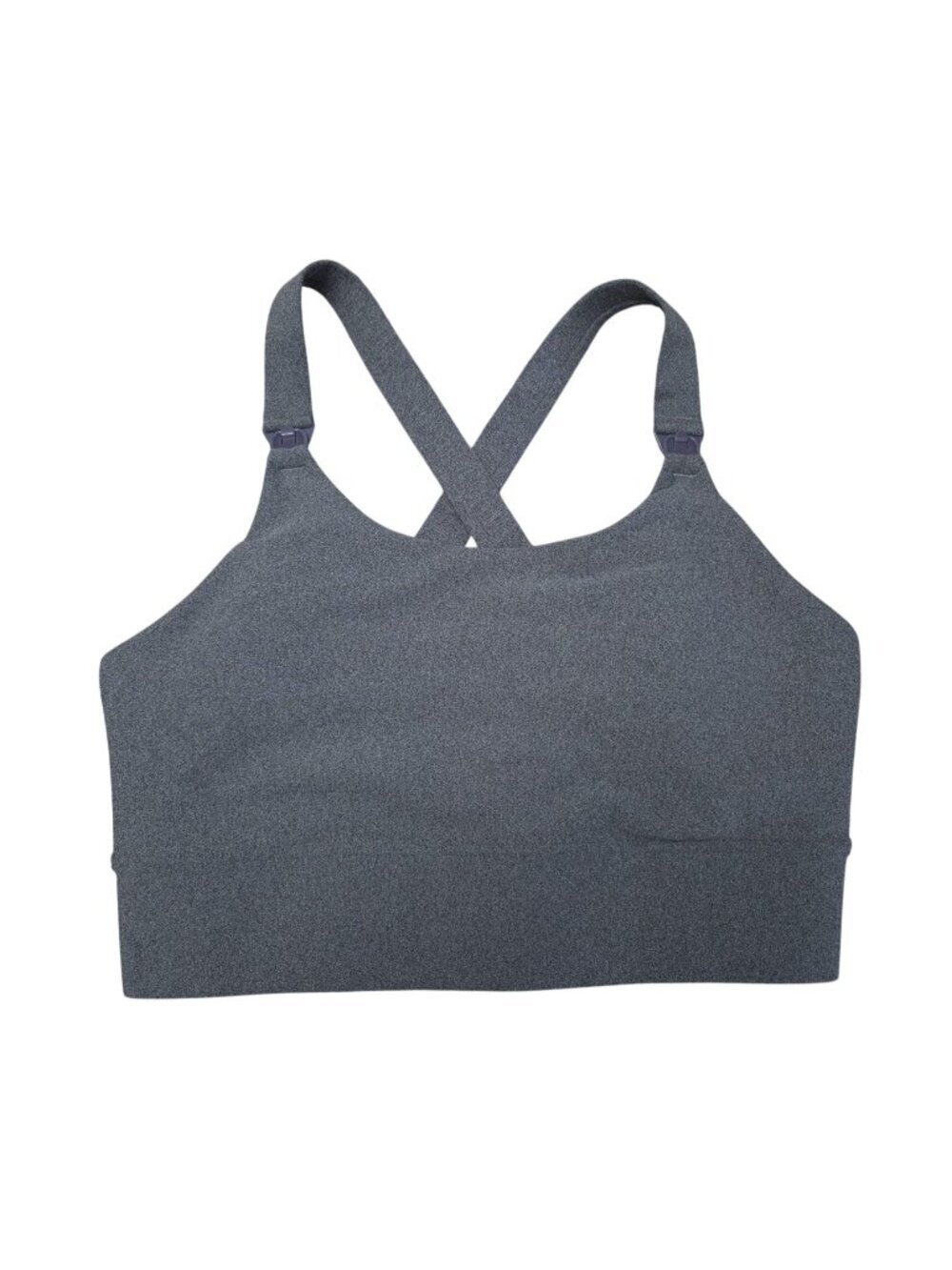 Athletic Works Sports Bra Small Gray Cross Back Adjustable Padded Stretch